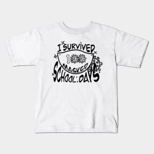 I survived 100masked school day Kids T-Shirt